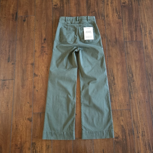 Frame Women's Double Waistband Slim Palazzo Wide Washed Surplus Pants Size 25 - Picture 5 of 12